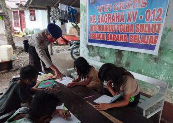Ketika Ditpolairud Polda Sulut Fasilitasi Wifi Gratis Bagi Pelajar