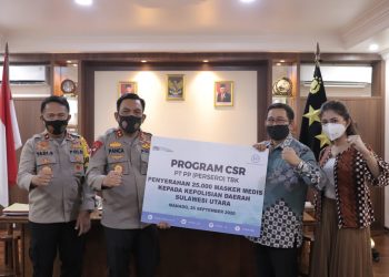 Gerakan Sejuta Masker Polda Sulut Secara Serentak
