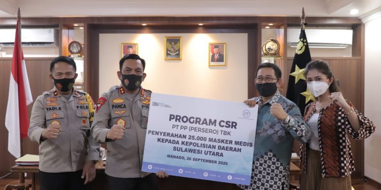 Gerakan Sejuta Masker Polda Sulut Secara Serentak