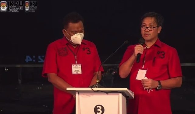 Pasangan calon Olly Dondokambey dan Steven Kandouw