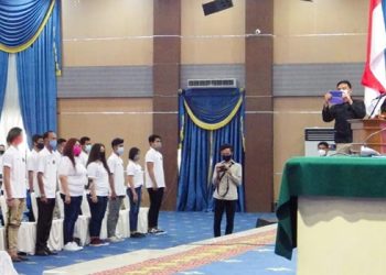 Pelantikan Satgas Covid-19 dari Purna Paskibraka Kota Manado. (foto: istimewa)