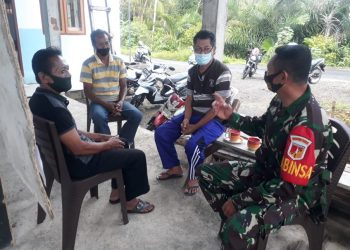 Dandim Sangihe Perintahkan Babinsa Sebagai Mitra dalam Penerapan Prokes Covid-19