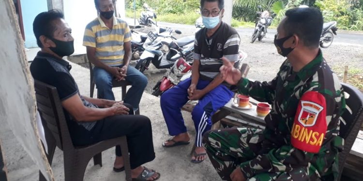 Dandim Sangihe Perintahkan Babinsa Sebagai Mitra dalam Penerapan Prokes Covid-19