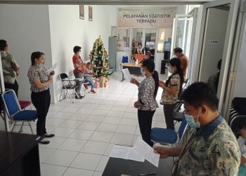 Penuh Hikmah, Ibadah Pra Natal BPS Sitaro Gunakan Prokes
