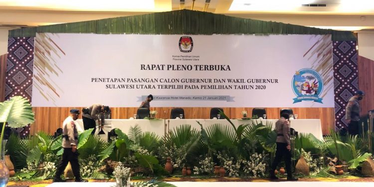 Polisi Jaga Ketat Pleno Penetapan Paslon Gubernur dan Wakil Gubernur