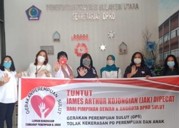 Aktivis perempuan yang tergabung dalam GPS saat berada di Kantor DPRD Sulut. (foto: istimewa)