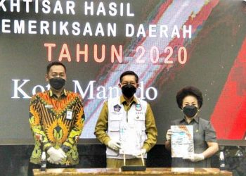 Serahkan LKPD 2020, Lumentut Didampingi Van Bone ke BPK RI