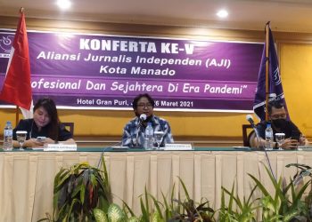 Sasmito Bicara Tantangan Jurnalis di Tengah Pandemi Ketika Buka Konferta AJI Manado