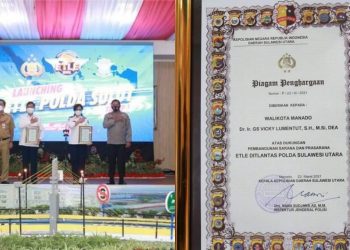 Support Polda Sulut Terapkan Tilang Elektronik, Lumentut Terima Penghargaan