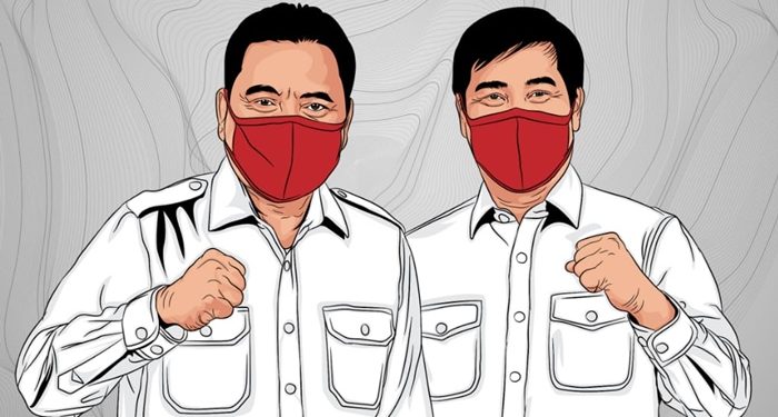 Grafis pemimpin Sulut, Gubernur Olly Dondokambey dan Wagub Steven Kandouw yang meminta masyarakat untuk patuh Prokes Penanggulangan Covid-19. (foto: Pemprov Sulut- https://corona.sulutprov.go.id)
