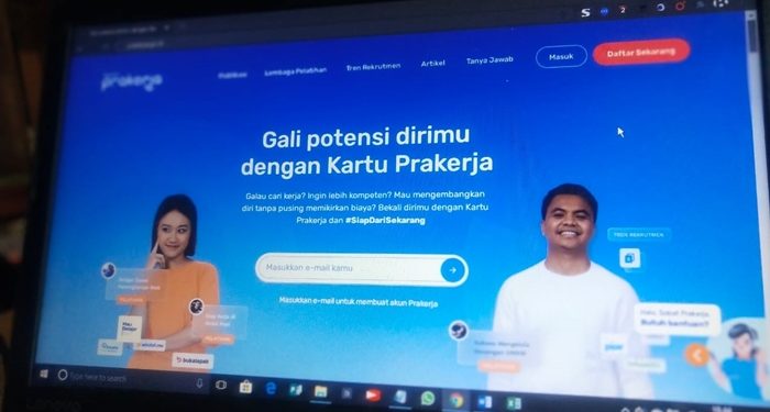 Website program Kartu Pra Kerja yang digulir pemerintah