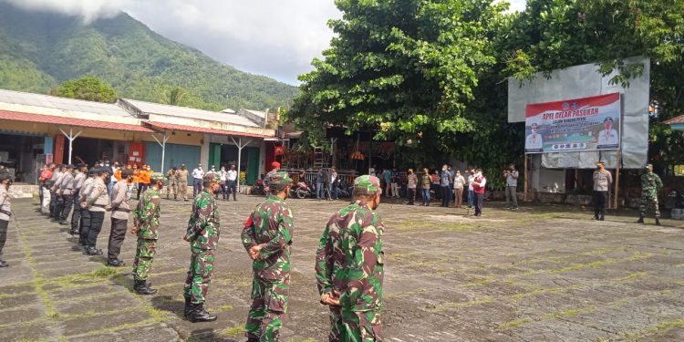 Covid-19 Naik, Wabup Sitaro Pimpin Apel Gelar Pasukan Dalam Rangka PPKM