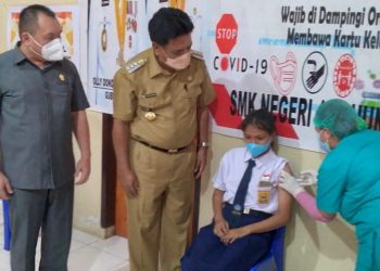 Diikuti 100 Orang Anak, Bupati Sangihe Launching Vaksinasi Anak Secara Virtual