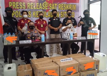 Polres Sitaro Amankan Ribuan Liter Miras Jenis&nbsp; Cap Tikus