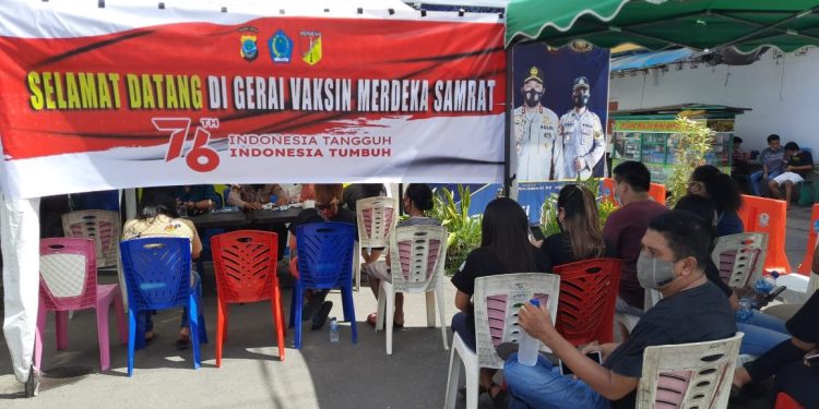 Polres Sangihe Kembali Buka Gerai Vaksinasi Gratis di Pusat Kota Tahuna