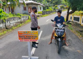 Polres Sangihe Razia Penegakan Prokes, Kedapatan Tak Pakai Masker Diberi Teguran