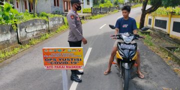 Polres Sangihe Razia Penegakan Prokes, Kedapatan Tak Pakai Masker Diberi Teguran
