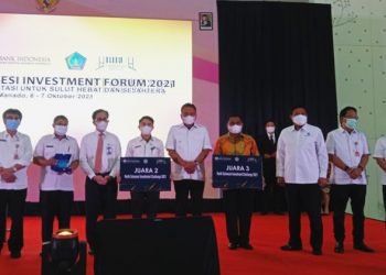 Gubernur Sulawesi Utara Olly Dondokambey menghadiri NSIF 2021 yang dihelat Bank Indonesia di Manado. (foto: Randy/Barta1)