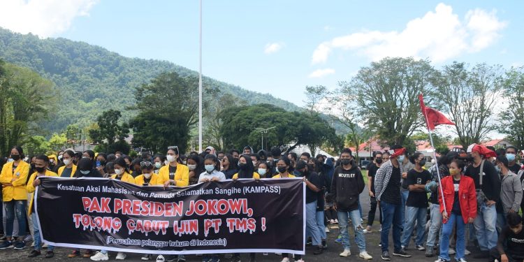 Demo di Manado dan Tahuna, Warga Desak Presiden Jokowi Cabut IUP PT Tambang Mas Sangihe