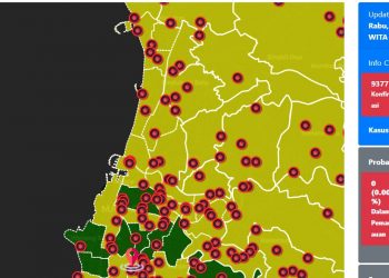 Informasi perkembangan kasus Covid-19 yang bisa diakses lewat situs resmi milik Pemkot Manado menggunakan sistem geospasial.