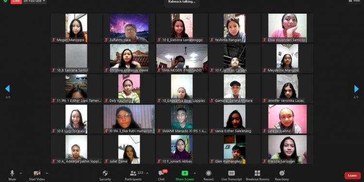 Festival Seminar Online yang Diselenggarakan SMA Negeri 8 Manado dalam Rangka Bulan Bahasa 2021. (Istimewa)