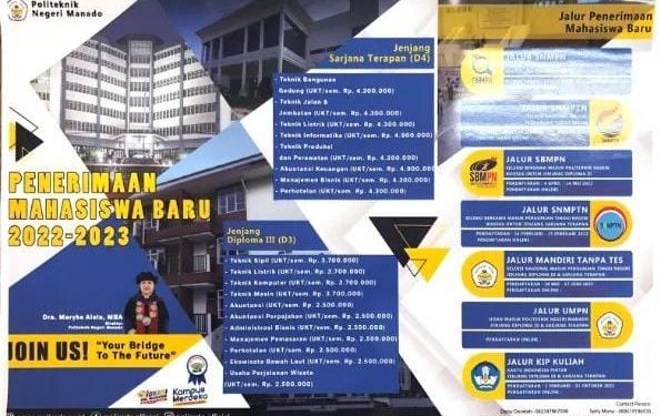 Informasi Penerimaan Mahasiswa Baru dan Biaya SPP di Politeknik Negeri Manado