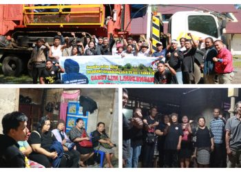 Foto : Pendeta-pendeta memberikan dukungan penguatan kepada warga yang sedang berjuang mengusir alat berat PT. TMS. (Dok. Rendy/Barta1)