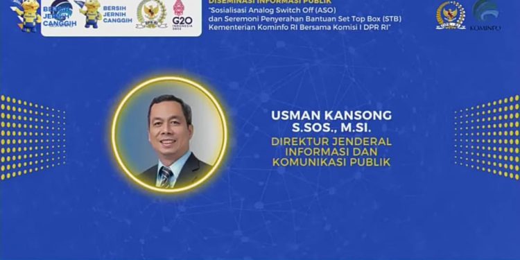 Foto : Direktur Jenderal Informasi dan Komunikasi Publik (Dirjen IKP) Kementerian Komunikasi dan Informatika Usman Kansong. (Istimewa)
