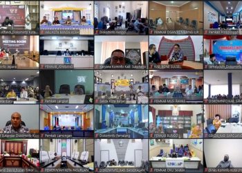 Rapat Koordinasi antara Kementerian Kominfo dengan Kementerian Dalam Negeri dan Kepala Daerah mengenai Data Rumah Tangga Miskin dalam rangka Migrasi TV Analog ke TV Digital, yang berlangsung secara virtual dari Jakarta Pusat, Jumat (03/06/2022).