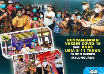 Bupati Kepulauan Talaud, dr. Elly Engelbert Lasut,ME mengedukasi siswa Sekolah Dasar soal covid-19