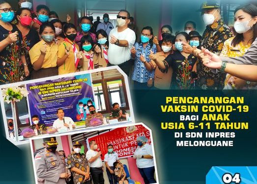 Bupati Kepulauan Talaud, dr. Elly Engelbert Lasut,ME mengedukasi siswa Sekolah Dasar soal covid-19