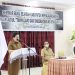 Foto: Penjabat Bupati Kabupaten Kepulauan Sangihe dr. Rinny Tamuntuan saat menyampaikan sambutan dalam seminar pembahasan buku sejarah “Tampulawo dari Onderafdeeling ke Kabupaten”. (Dok. Istimewa)