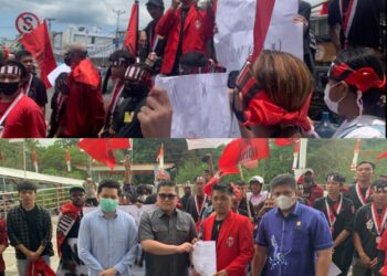 Pendemo Geruduk Mapolda dan DPRD Sulut Minta Turunkan Harga BBM