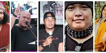Sylvester Ompi Setligt, Aldes Sambalao, Vick Chenore, Ando Somba dan Deisy Wewengkang. (foto: dok pribadi)