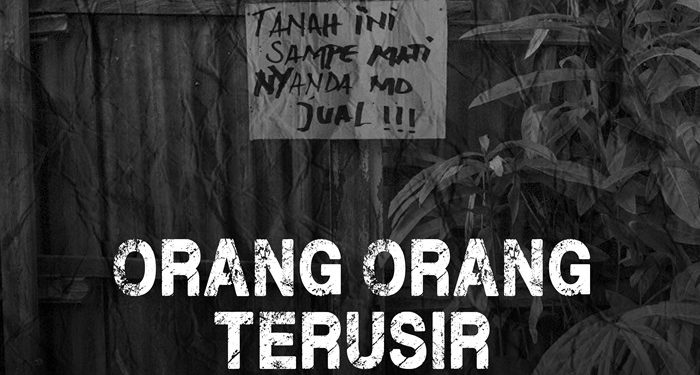 Poster Orang-oramg Terusir dari Nazaret Tuminting. (foto: teater Nazaret Tuminting)