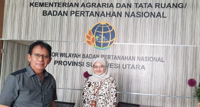 Efraim Lengkong selaku kuasa 6 Dotu Tanjung merah menyambangi BPN Sulut. (foto: dok pribadi)