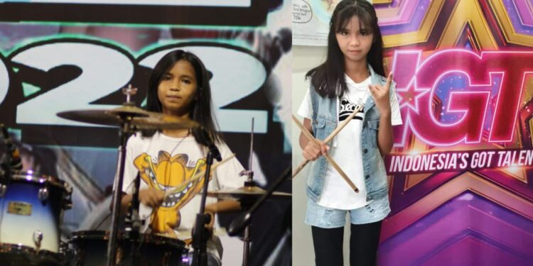 Kasih Megawe, Drummer Perempuan Cilik Manado dengan Segudang Prestasi