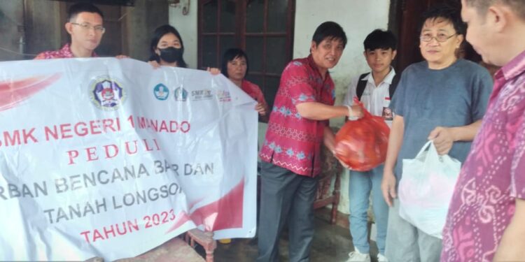 Kepedulian SMKN 1 Manado Untuk Siswa dan Guru Korban Bencana