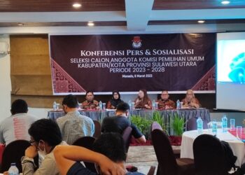 Sosialisasi pendaftaran Calon anggota KPU di sejumlah kabupaten dan kota di Sulawesi Utara Senin 6 Maret 2023. (foto: Barta1)