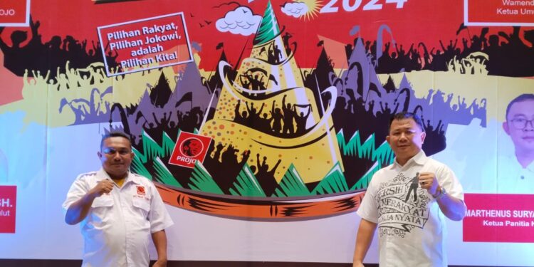 Ketua dan Sekretaris DPC Projo Kabupaten Kepulauan Talaud saat menghadiri Konferda.