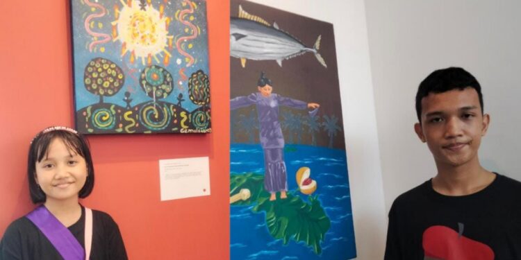 Pontolondo Muda Tampilkan Karya Lukisannya di Peresmian Kantor BSG