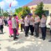 Suasana penjemputan Kapolres Kepualauan Talaud bersama ketua Bhayangkari cabang Kepualauan Talaud.