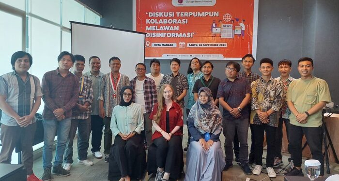 Peserta pada kegiatan Diskusi Lawan Disinformasi dan Misinformasi. (foto: AJI Manado)