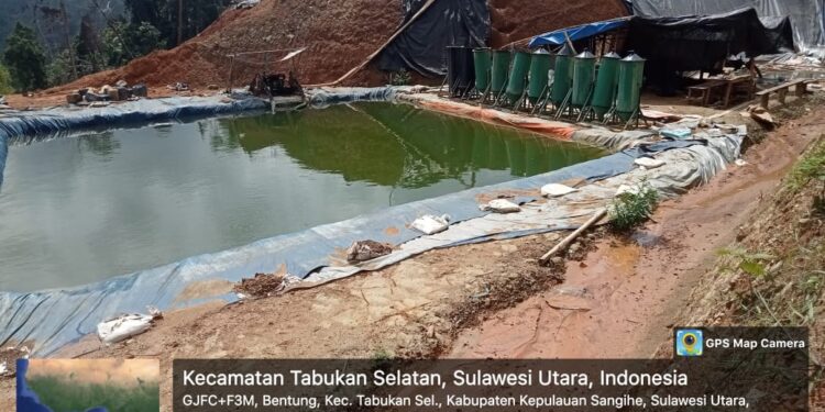 Foto: Lokasi pengolahan Mas Tambang Ilegal di Kampung Bowone Sangihe. (Dok. Istimewa)
