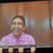 Mantan Menteri Kelautan Susi Pudjiastuti bicara secara daring di helatan Green Press Community. (foto: SIEJ)