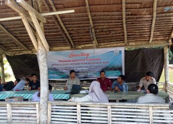 Foto: Peluncuran Program Matching Fund 2023 untuk Optimalisasi Budidaya Ikan di Kampung Petta Barat, Kepulauan Sangihe. (Dok. Rendy/Barta1)
