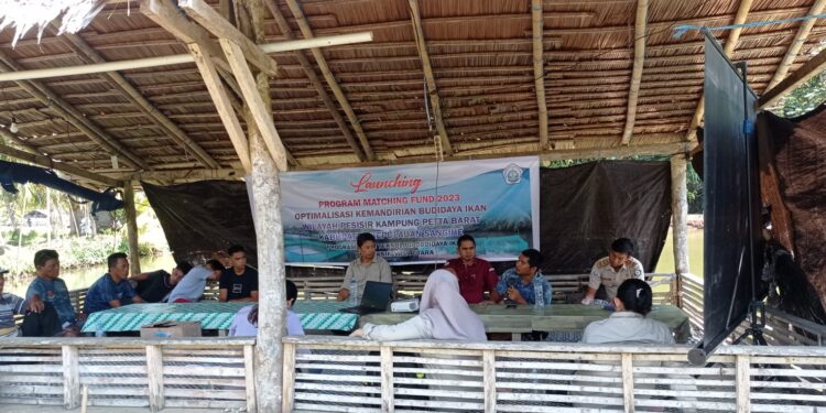 Foto: Peluncuran Program Matching Fund 2023 untuk Optimalisasi Budidaya Ikan di Kampung Petta Barat, Kepulauan Sangihe. (Dok. Rendy/Barta1)