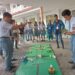 Peserta Robotic Analog Competition Polimdo adu skill di arena. (Foto; meikel/barta).