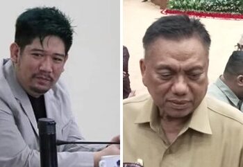 Ketua Fraksi Pg, Raski Mokodompit dan Gubernur Sulut, Olly Dondokambey. (Foto: Meikel Barta1.com)