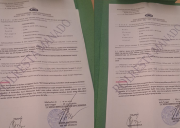 Foto surat keterangan tanda laporan kehilangan 2 buah barang berharga.